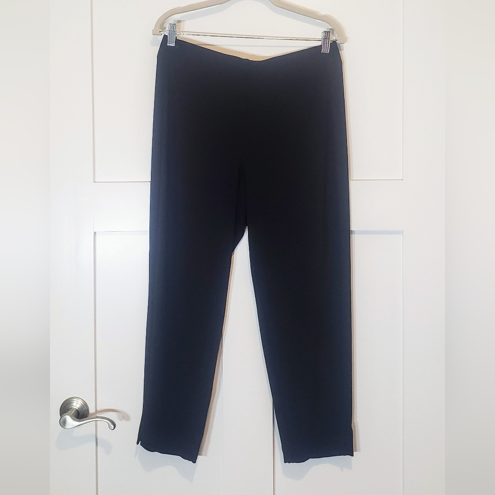 J. Jill Wearever Collection Forward Seam Slim Ankle Pants Black Medium Petite